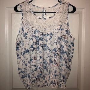 Floral Lace Sleeveless Top